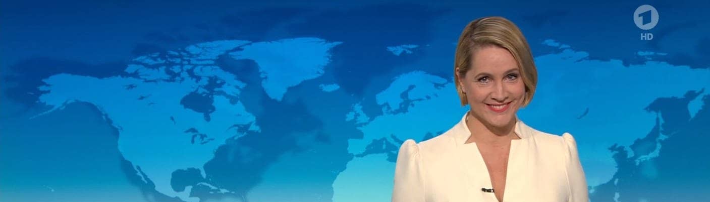 TV-Nachrichtensprecherin Judith Rakers präsentiert zum letzten Mal die Hauptausgabe der ARD-«Tagesschau». (Screenshot).