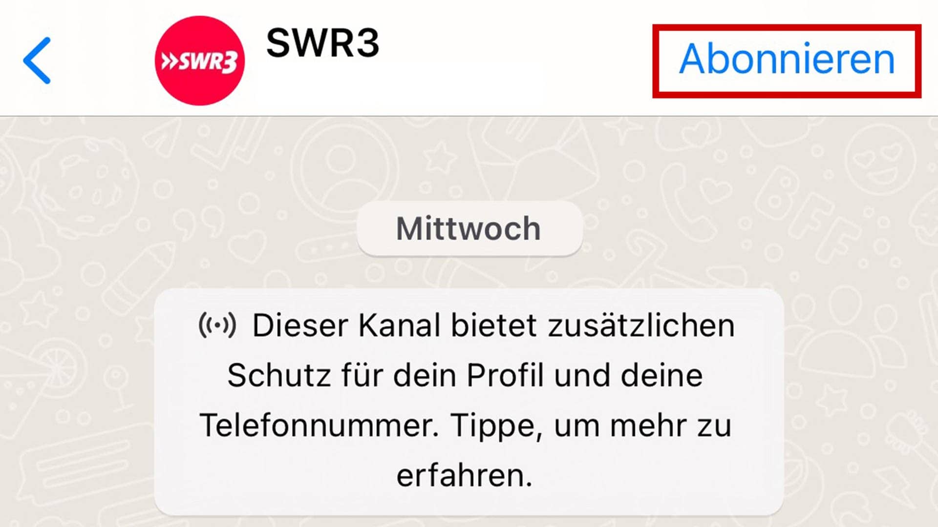 Der Whatsapp-Kanal von SWR3