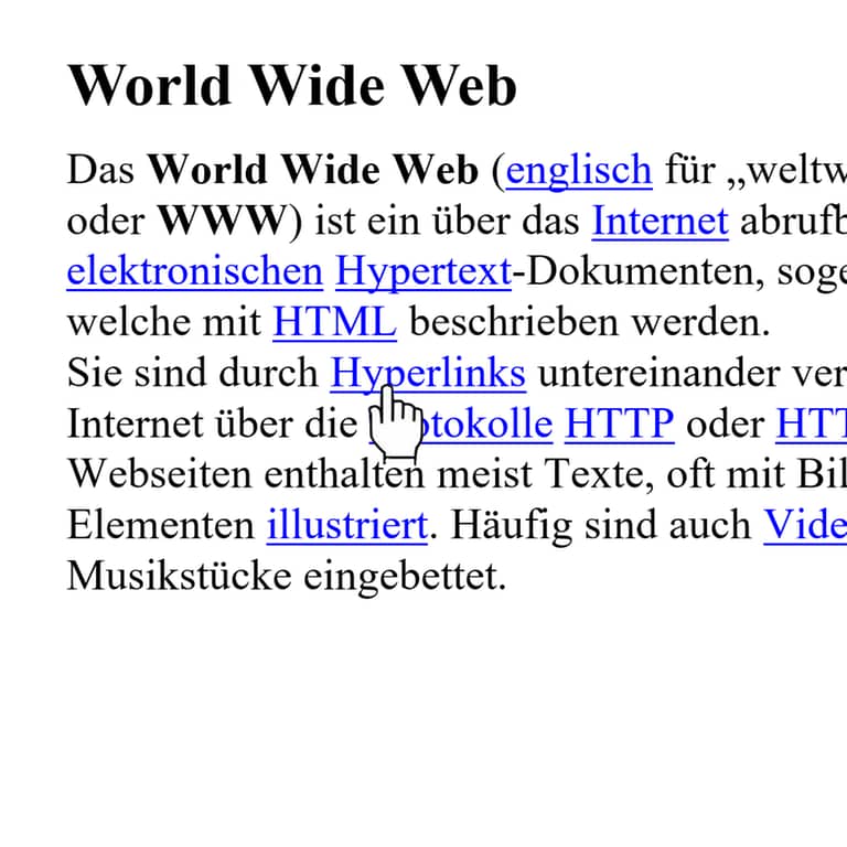 Wikipedia-Text mit Hyperlinks