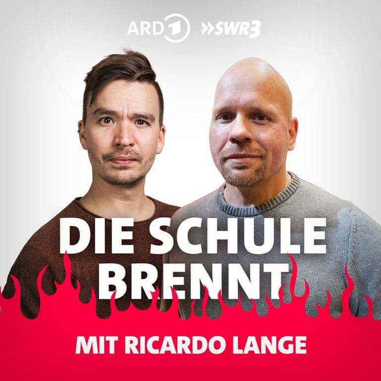 Ricardo Lange und Bob Blume vor Flammen (Foto: SWR3, Dominik Herzog)