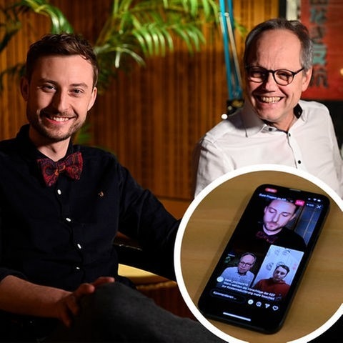 Constantin Zöller mit Kai Gniffke und einem User beim Insta-Live (Foto: SWR3, Neligan, Patricia)