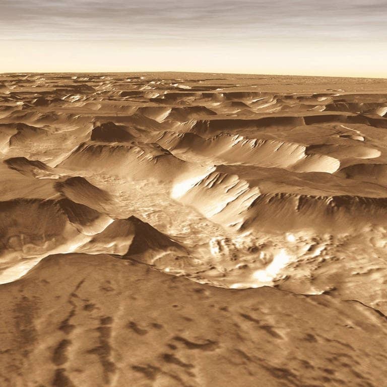 Das Grabenbruchsystem „Noctis Labyrinthus“ auf dem Mars.