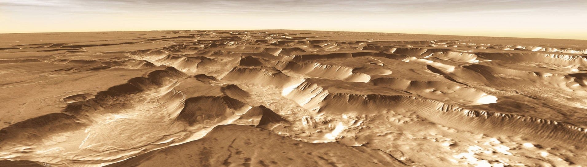 Das Grabenbruchsystem „Noctis Labyrinthus“ auf dem Mars.