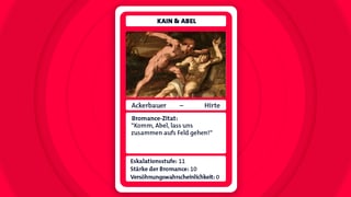 Was ist passiert? Kain und Abel sind zwei ungleiche Brüder. Kain ist das erste Kind von Adam und Eva. Sie bringen dem Herrn Gaben, Opfergaben, dar. Abels Gabe wird angenommen, die von Kain wird abgelehnt. Kain wird wütend und ermordet Abel. (Foto: IMAGO, IMAGO / H. Tschanz-Hofmann) Was ist passiert? Kain und Abel sind zwei ungleiche Brüder. Kain ist das erste Kind von Adam und Eva. Sie bringen dem Herrn Gaben, Opfergaben, dar. Abels Gabe wird angenommen, die von Kain wird abgelehnt. Kain wird wütend und ermordet Abel.