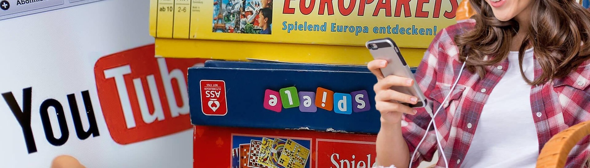 Brettspiele, Frau mit Kopfhörern und YouTube (Foto: dpa / picture-alliance)