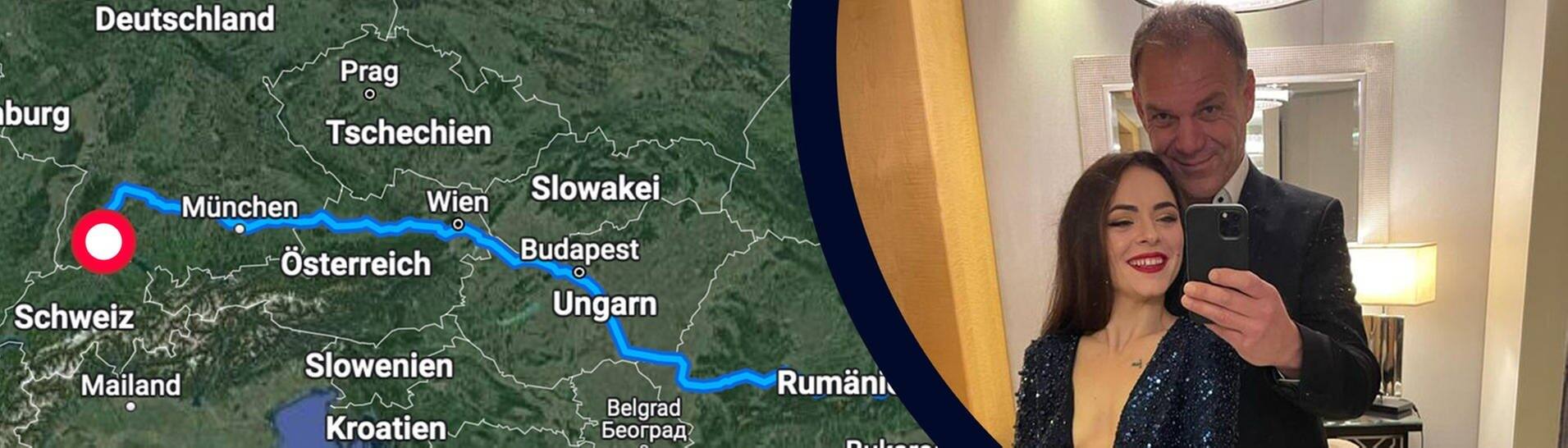 Ukraine-Krieg: Michael aus BW fährt 2.000 Kilometer, um seine Freundin zu holen (Foto: SWR3, Privat, Google Maps|Montage: SWR3)