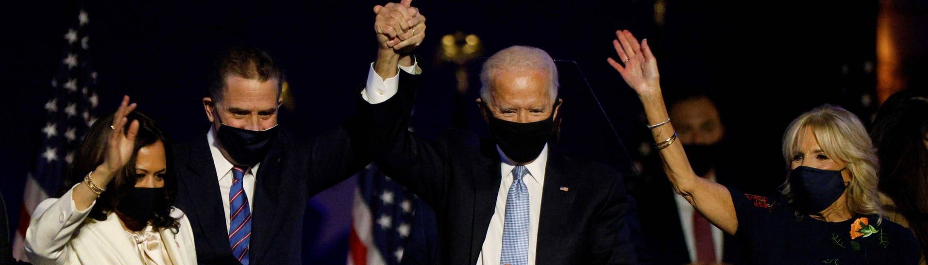 Joe Biden und Kamala Harris mitsamt Partnern (Foto: Reuters)