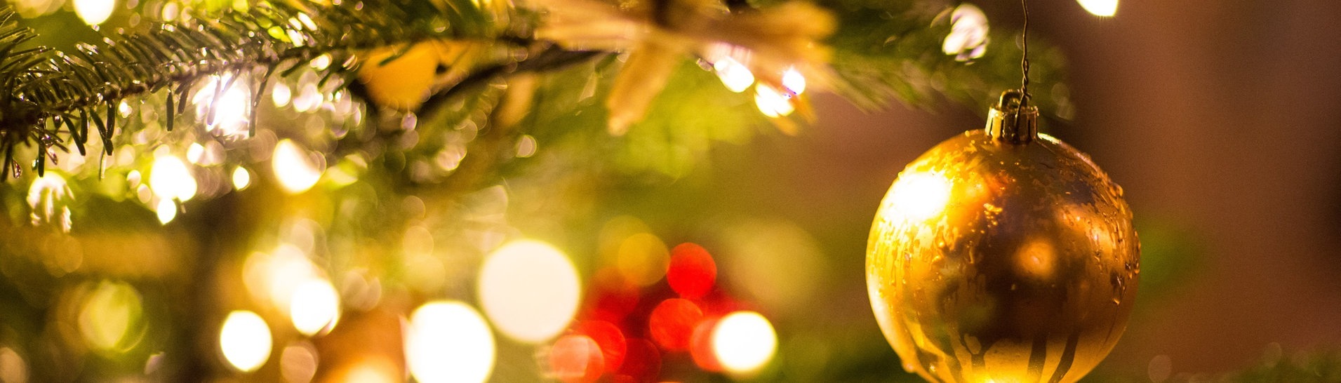  Eine goldene Kugel hängt an einem Weihnachtsbaum (Foto: dpa Bildfunk, picture alliance/dpa | Friso Gentsch)