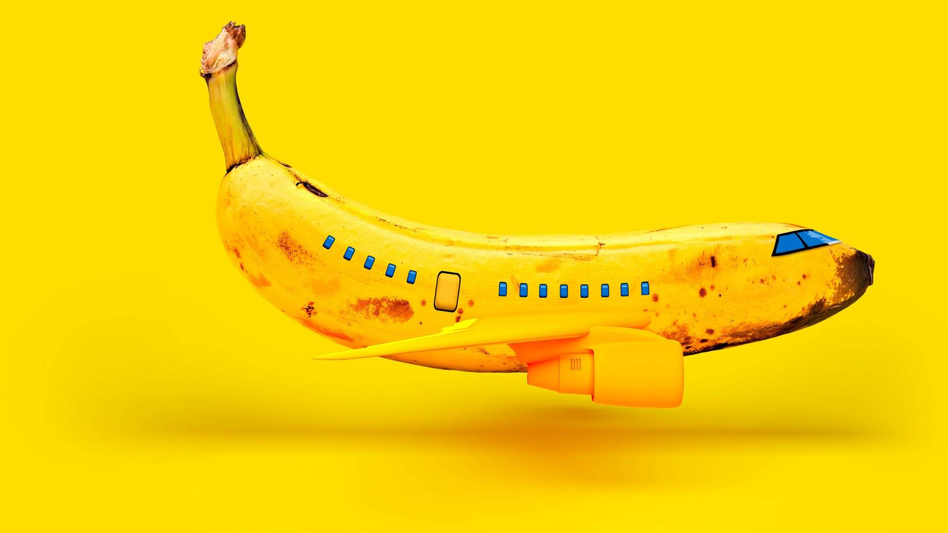 Flugzeug dargestellt als Banane (Foto: IMAGO, IMAGO / Westend61)