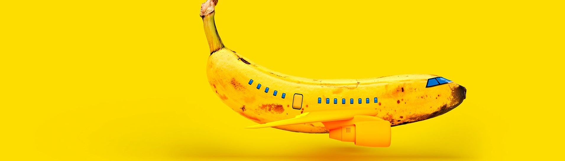 Flugzeug dargestellt als Banane (Foto: IMAGO, IMAGO / Westend61)