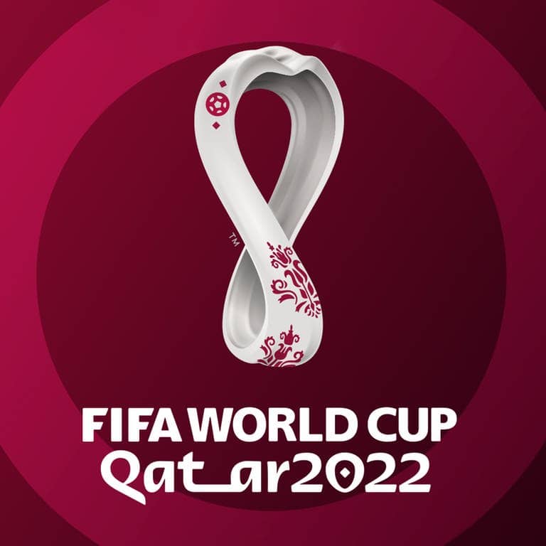 Logo der WM 2022 mit Schriftzug „FIFA World Cup Catar 2022“ (Foto: IMAGO, McPhoto / SWR3)