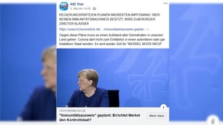 Post auf Facebook von der Afd zum Impfzwang