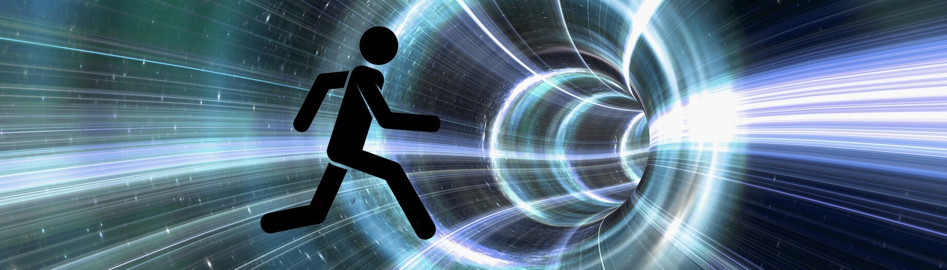 Strichmännchen rennt durch ein Tunnel (Foto: Fotolia/fredmantel, Igor Serazetdinov)