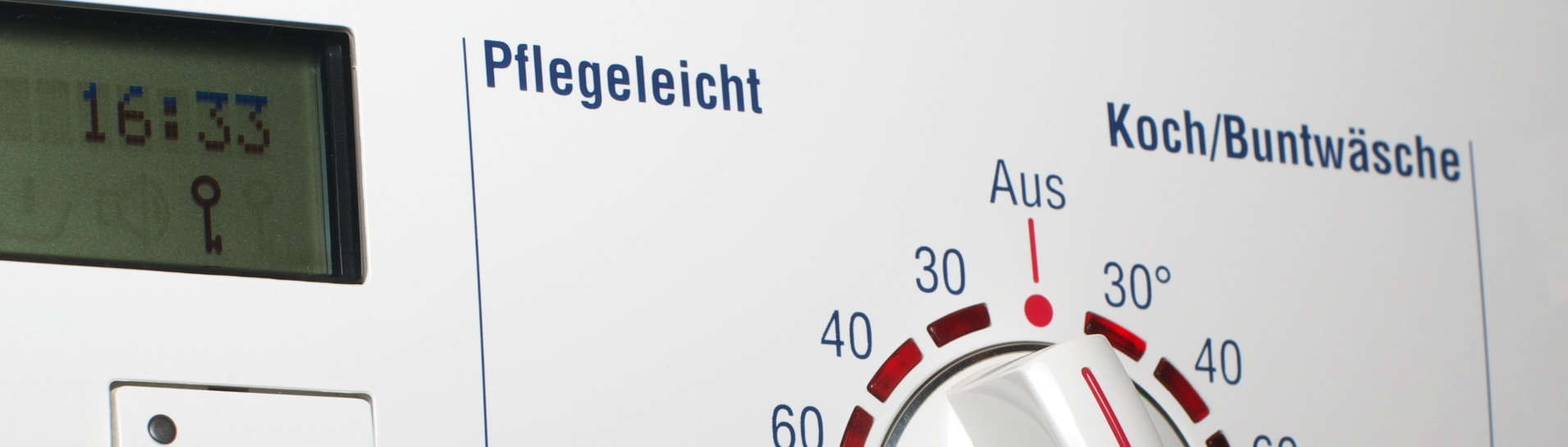 Waschmaschine Bedienrad mit Temperaturangaben (Foto: Adobe Stock/DigiHand)
