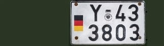 Autokennzeichen der Bundeswehr mit Y