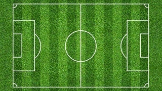 Fußballfeld mit Markierungen