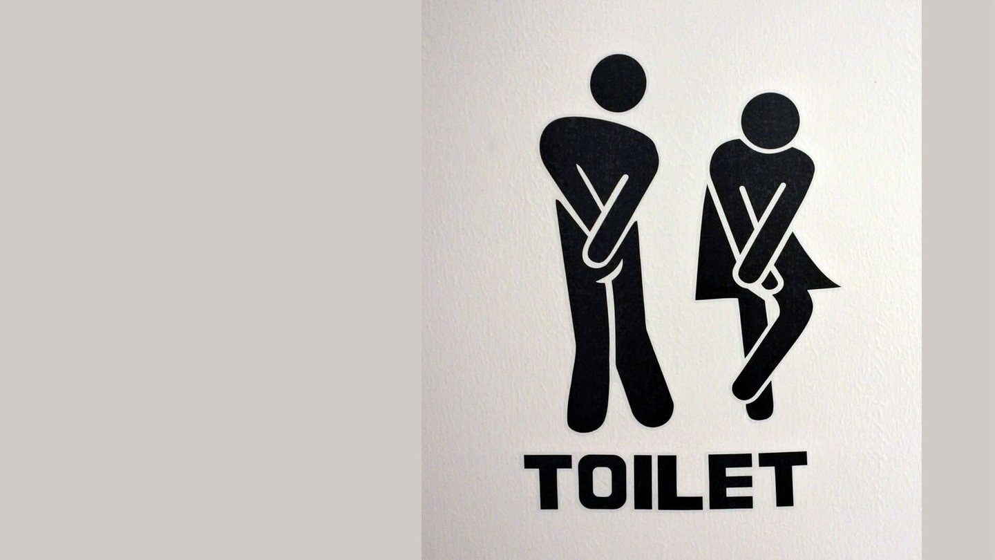 Klo-Schild: Dringend zur Toilette! (Foto: Adobe Stock / Rafael Ben-Ari)