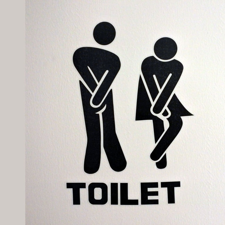 Klo-Schild: Dringend zur Toilette! (Foto: Adobe Stock / Rafael Ben-Ari)