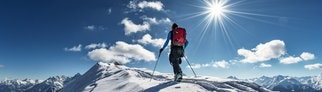 Mit dem Snowboard auf den Gipfel