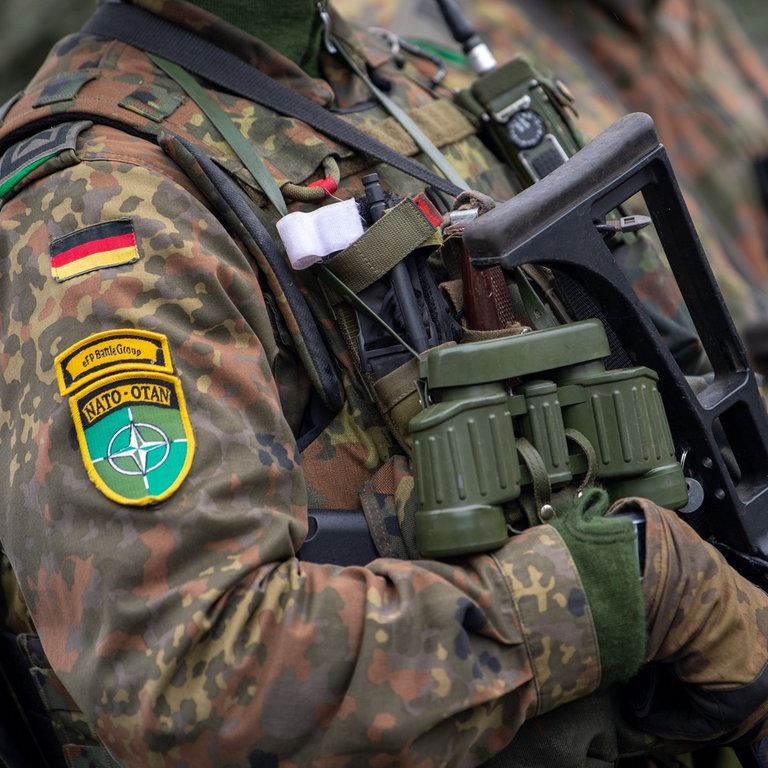 Bundeswehr-Soldaten der Enhanced Forward Presence (eFP) Battle Group der Nato in voller Ausrüstung (Foto: dpa Bildfunk, picture alliance/dpa/dpa-Zentralbild | Monika Skolimowska)