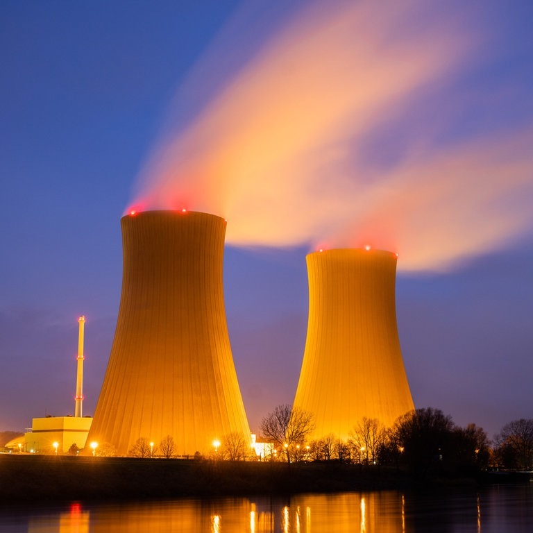 Dampf steigt aus den Kühltürmen des Atomkraftwerks Grohnde auf. (Foto: dpa Bildfunk, picture alliance/dpa | Julian Stratenschulte)