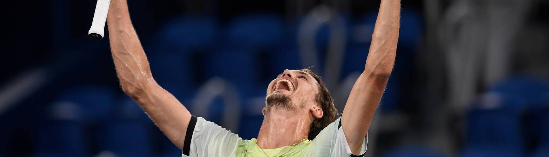 Alexander Zverev feiert seinen Sieg. (Foto: IMAGO, imago images/Paul Zimmer)