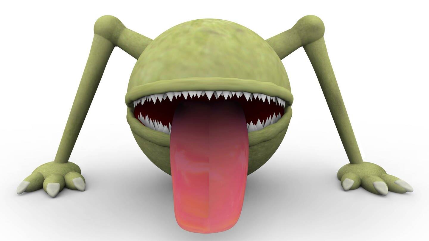 Ein grünes Monster mit scharfen Zähnen (Foto: IMAGO, IMAGO / YAY Images)