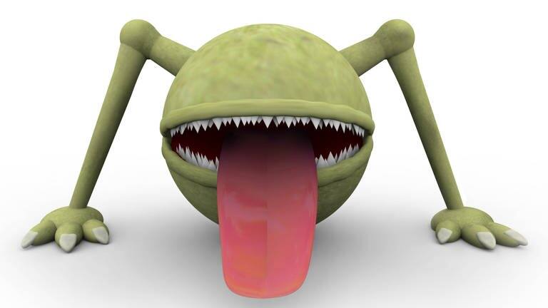 Ein grünes Monster mit scharfen Zähnen (Foto: IMAGO, IMAGO / YAY Images)