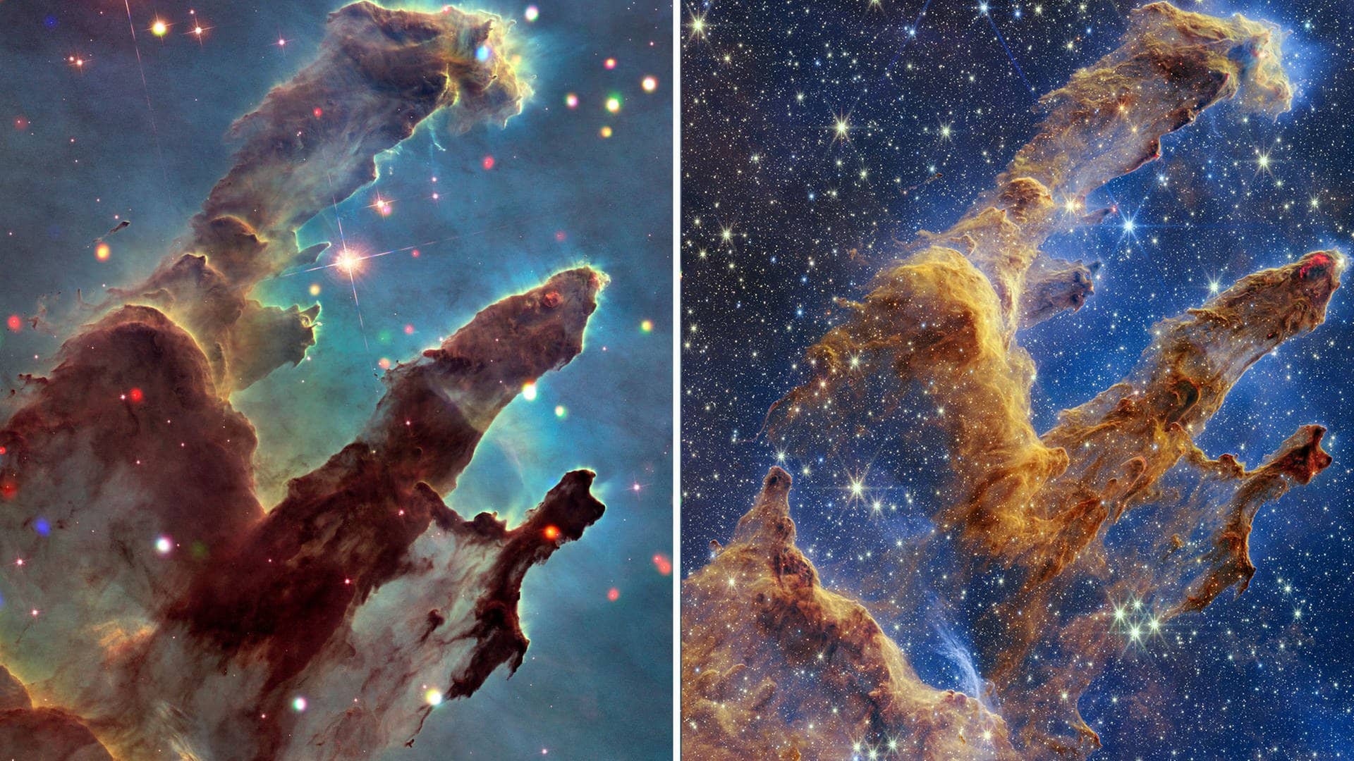 Die „Säulen der Schöpfung“ (Foto: SWR, NASA)
