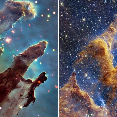 Die „Säulen der Schöpfung“ (Foto: SWR, NASA)