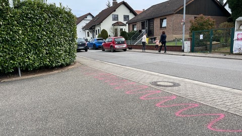 Foto: SWR Eine Anwohnerstraße in Zweibrücken. Autos stehen am Straßenrand, Menschen gehen auf dem Gehweg. (Foto: SWR)