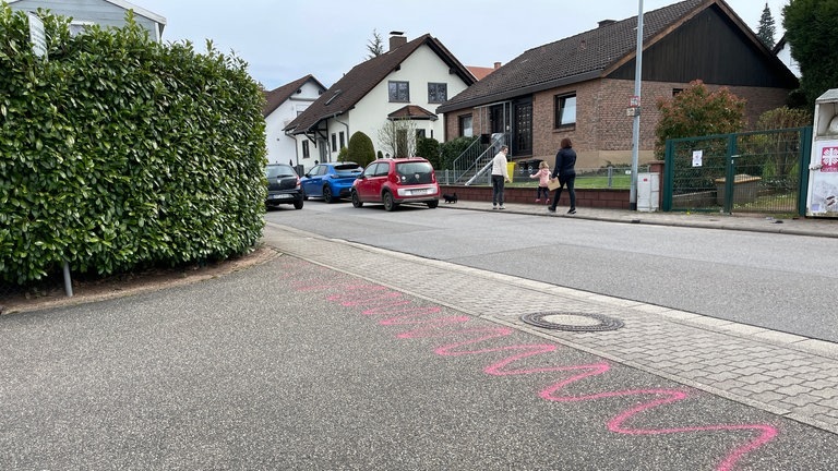 Eine Anwohnerstraße in Zweibrücken. Autos stehen am Straßenrand, Menschen gehen auf dem Gehweg.  (Foto: SWR)