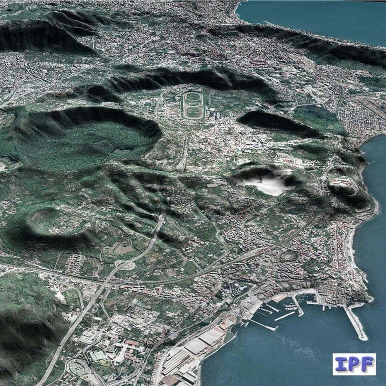 Supervulkan: Ein Blick auf die Phlegräischen Felder bei Neapel in Italien (Foto: dpa Bildfunk, picture alliance / dpa | Istinuto Di Vulcanologia)