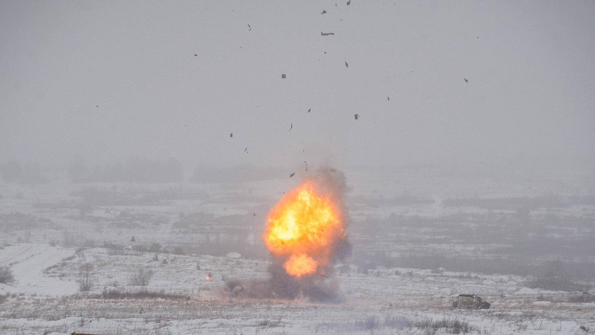 Explosion im Ukraine-Krieg. (Foto: Reuters)