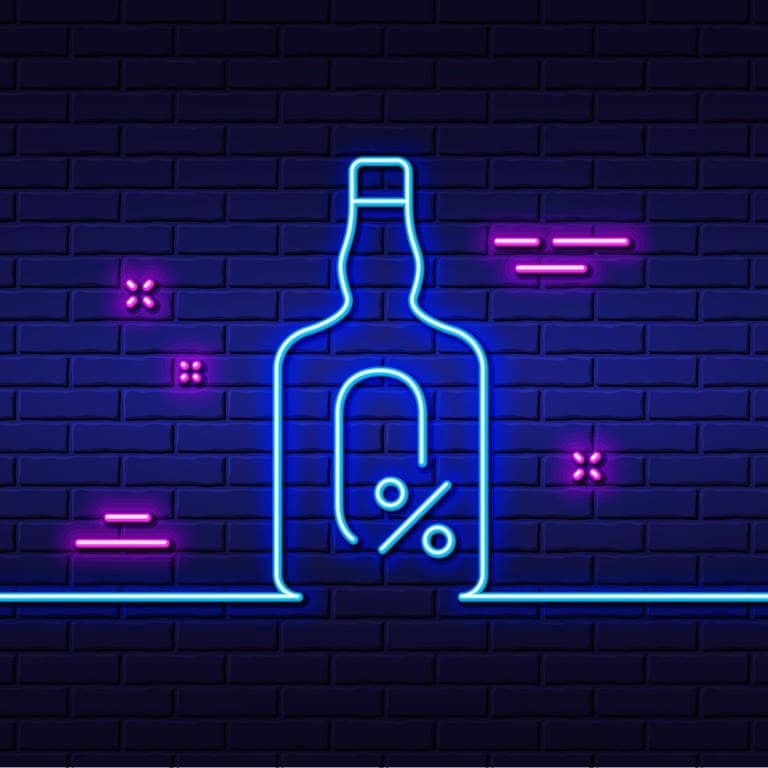 Neon-Leuchte alkoholfreie Flasche: Was bringt der Dry January? (Foto: AdobeStock | blankstock)