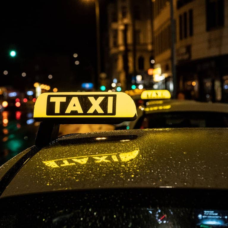 Taxis fahren bei Nacht durch Berlin (Foto: dpa Bildfunk, picture alliance/dpa | Paul Zinken)