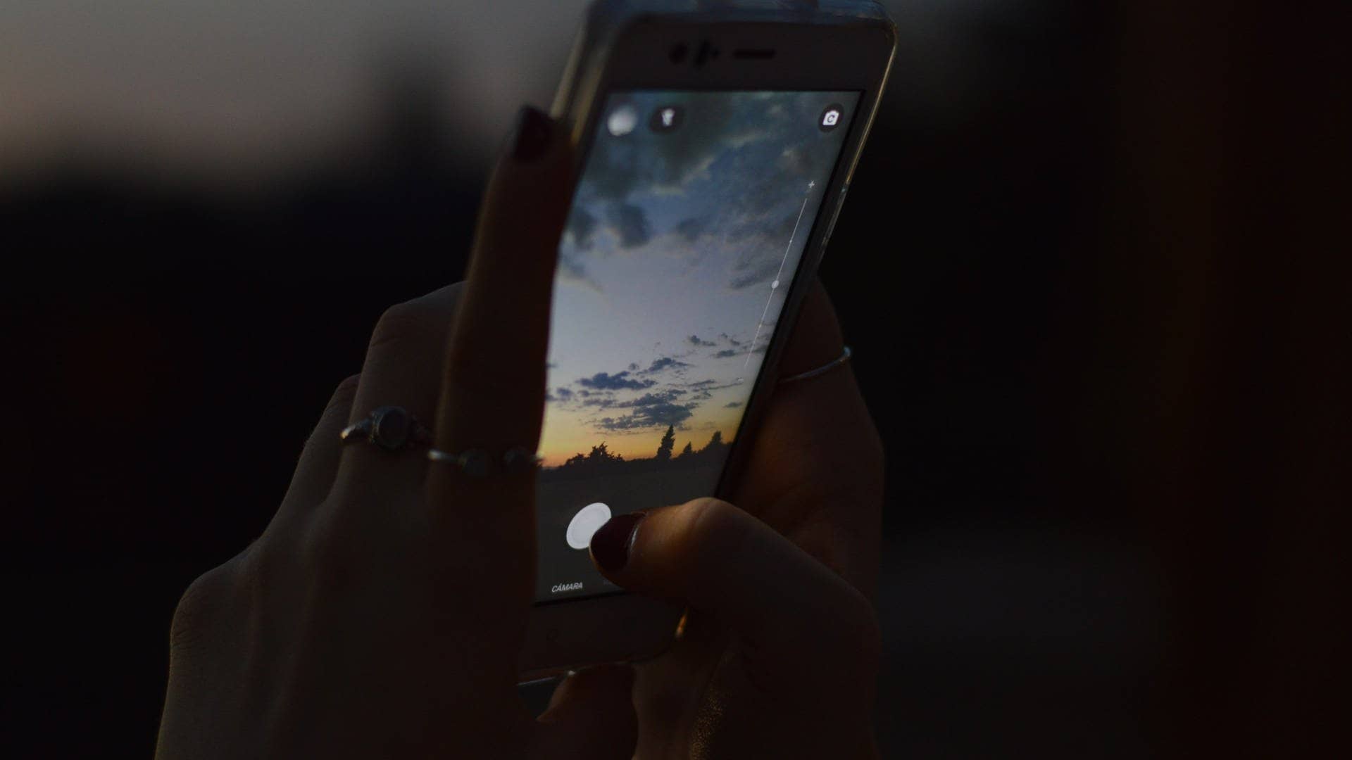Ein Handy wird gen Abendhimmel gehalten. (Foto: IMAGO, IMAGO / Wirestock)