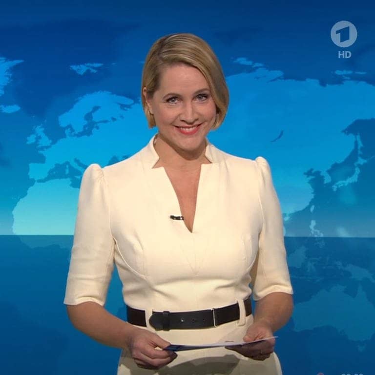 TV-Nachrichtensprecherin Judith Rakers präsentiert zum letzten Mal die Hauptausgabe der ARD-«Tagesschau». (Screenshot).