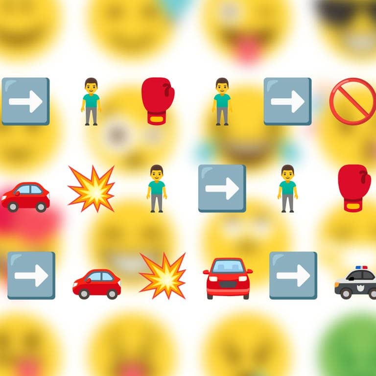 Emojis beschreiben die Geschichte eines Polizei-Einsatzes