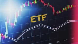 Schwankungen von ETF auf einem Bildschirm.