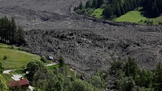 Das Dorf Blatten in der Schweiz ist nach dem Bergsturz verschüttet.