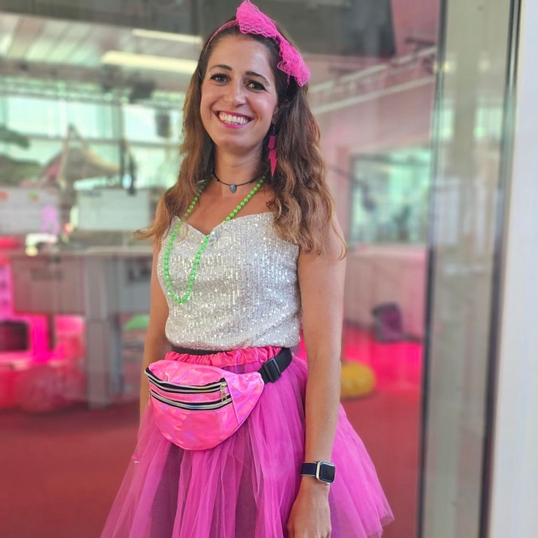 Foto: SWR3, SWR3 Lea Spindler im Barbie-Dress in der SWR3-Morinngshow (Foto: SWR3, SWR3)