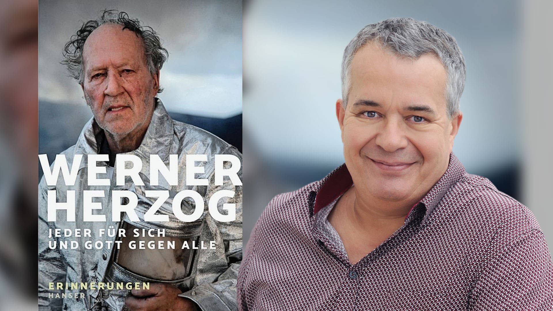Sascha Zeus zeigt das Buch von Werner Herzog "Jeder für sich und Gott gegen alle" (Foto: Cover von Hanser Literaturverlage | Foto Redakteur: SWR3)