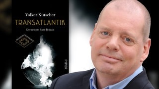 Klaus Sturm neben dem Cover des Buches "Transatlantik" (Foto: Cover: Piper Verlag | Foto Redakteur: SWR3) Klaus Sturm neben dem Cover des Buches "Transatlantik"
