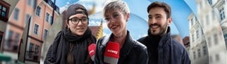Zwei junge Frauen und ein Mann werden von SWR3 zu ihren Sorgen und Hoffnungen befragt