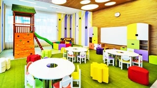 Leerer Raum in einem Kindergarten. Symbolbild für den Beruf Erzieher. (Foto: IMAGO, Depositphotos) Leerer Raum in einem Kindergarten. Symbolbild für den Beruf Erzieher.