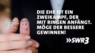 Bilder mit lustigen Whatsapp-Sprüchen zur Hochzeit, Glückwünsche als Bild verschicken. (Foto: Adobe Stock, Petra Homeier) Bilder mit lustigen Whatsapp-Sprüchen zur Hochzeit, Glückwünsche als Bild verschicken.