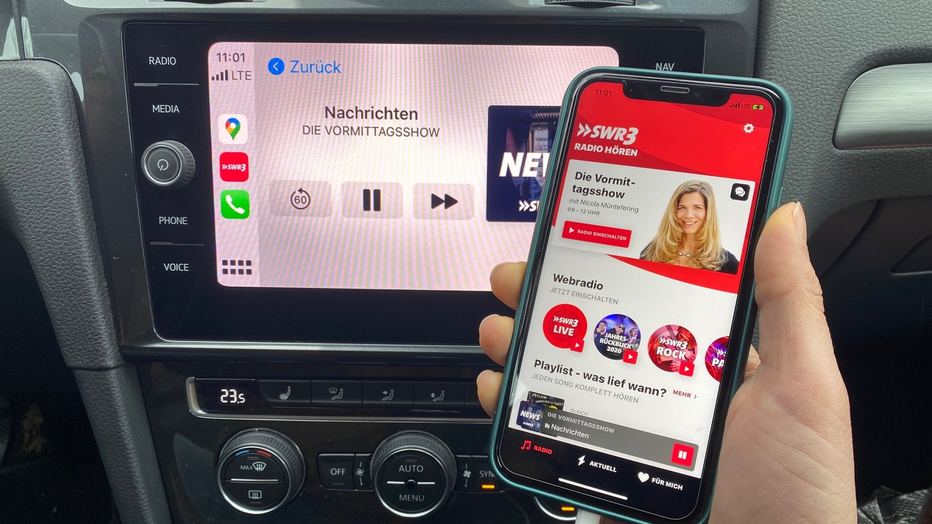 Foto: SWR Die neue SWR3 App jetzt auch mit Wecker und fürs Auto (Foto: SWR)