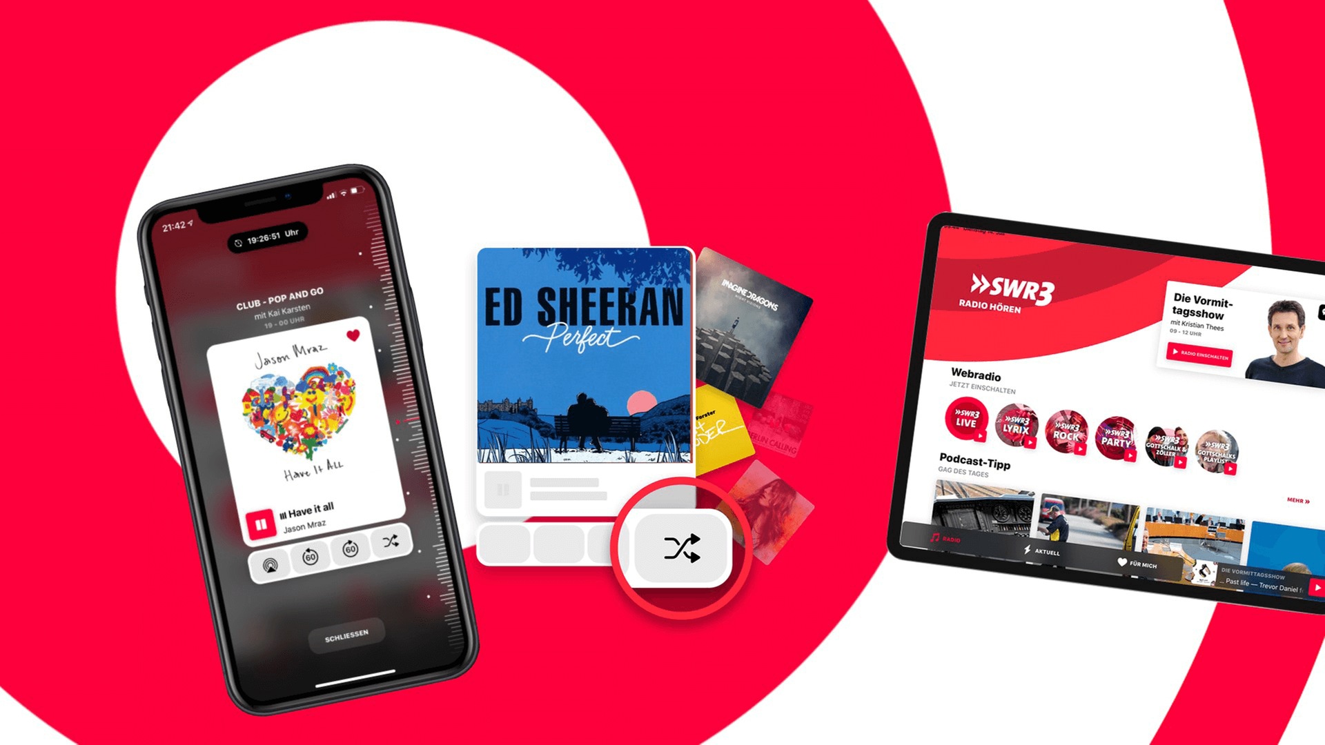 Screenshots der neuen SWR3 App (Foto: SWR3)