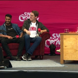 Amjad, Helene Bockhorst und Jonas Greiner im Live-Talk mit Kemal Goga  – SWR3 Comedy Festival 2019
